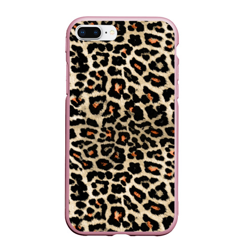 Чехол для iPhone 7Plus/8 Plus матовый Шкура ягуара, гепарда, леопарда, цвет розовый
