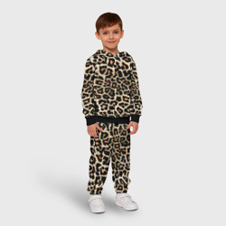 Костюм с принтом Шкура ягуара, гепарда, леопарда для ребенка, вид на модели спереди №2. Цвет основы: черный