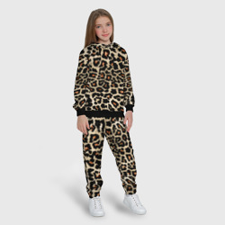 Костюм с принтом Шкура ягуара, гепарда, леопарда для ребенка, вид на модели спереди №3. Цвет основы: черный