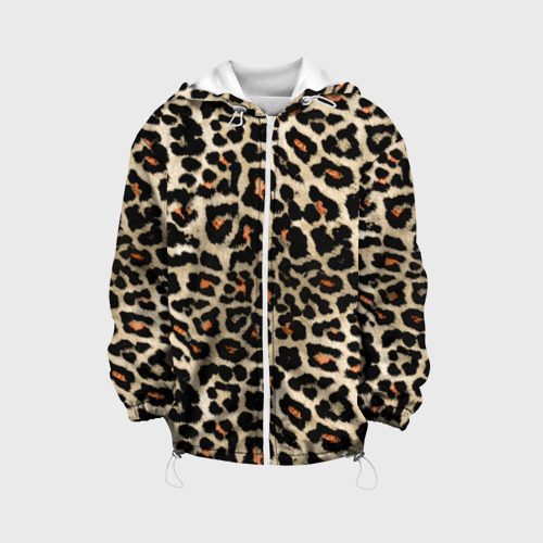 Детская куртка 3D Шкура ягуара, гепарда, леопарда, цвет белый