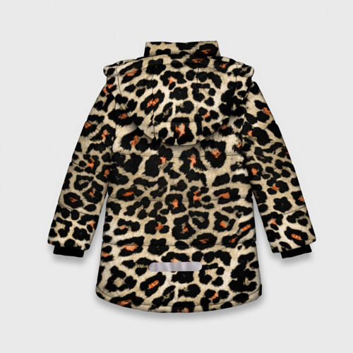 Зимняя куртка для девочек 3D Шкура ягуара, гепарда, леопарда, цвет черный - фото 2