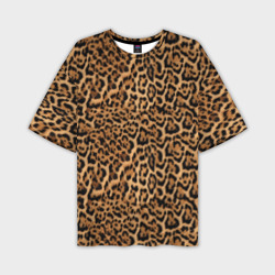 Мужская футболка oversize 3D Меховая шкура ягуара, гепарда, леопарда