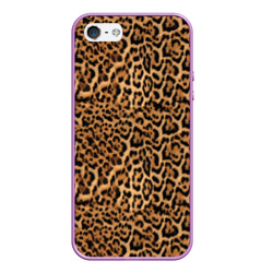 Чехол для iPhone 5/5S матовый Меховая шкура ягуара, гепарда, леопарда
