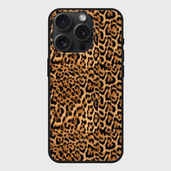 Чехол силиконовый для Apple iPhone 15 Pro матовый Меховая шкура ягуара, гепарда, леопарда