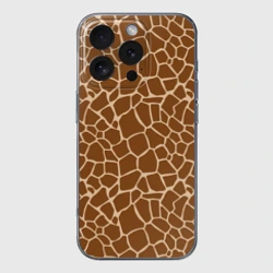 Чехол для iPhone 16 Pro Max силиконовый с защитой камеры Пятнистая шкура жирафа