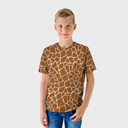 Детская футболка 3D Пятнистая шкура жирафа - фото 2