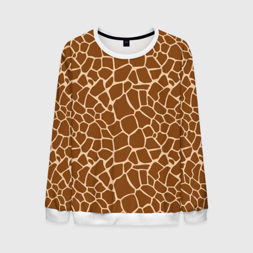Мужской свитшот 3D Пятнистая шкура жирафа, цвет белый