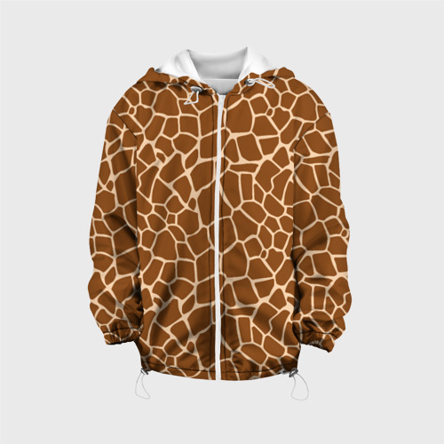 Детская куртка 3D Пятнистая шкура жирафа, цвет белый
