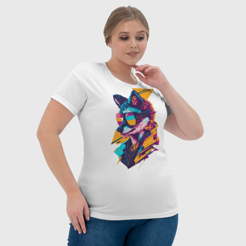 Женская футболка 3D с принтом CyberWolf, фото #4