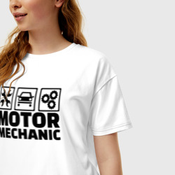 Женская футболка хлопок Oversize Mechanic - фото 2