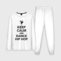 Мужская пижама с лонгсливом хлопок Keep calm and dance hip hop