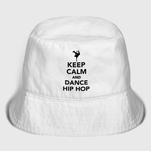 Мужская панама хлопок Keep calm and dance hip hop, цвет белый