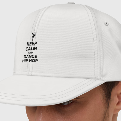 Кепка снепбек с прямым козырьком Keep calm and dance hip hop, цвет белый