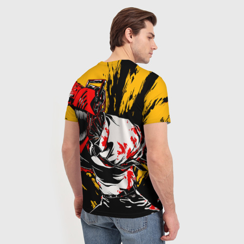 Мужская футболка 3D с принтом Человек бензопила Chainsaw man, вид сзади #2