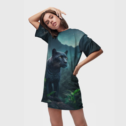 Платье-футболка 3D Невероятная пантера - фото 2