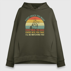 Женское худи Oversize хлопок Корги ретро дизайн