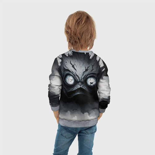 Детский свитшот 3D с принтом Ночной монстр, вид сзади #2