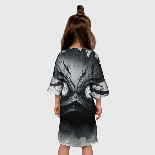 Детское платье 3D с принтом Ночной монстр, вид сзади #2