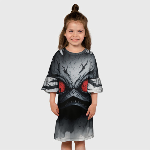 Детское платье 3D с принтом Ночной монстр, вид сбоку #3
