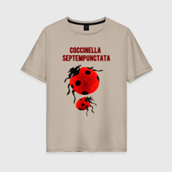 Женская футболка хлопок Oversize Coccinella septempunctata Божья коровка