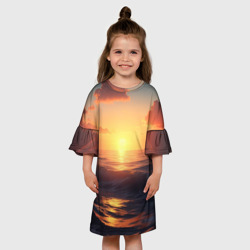 Детское платье 3D Закат над морем - фото 2