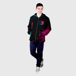 Мужская куртка 3D Danganronpa - neon gradient: надпись, символ - фото 2