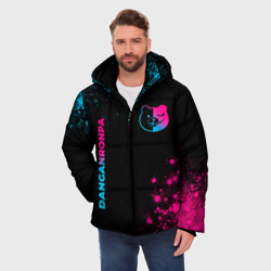 Мужская зимняя куртка 3D Danganronpa - neon gradient: надпись, символ - фото 2