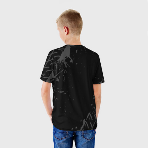 Детская футболка 3D Citroen Speed на темном фоне со следами шин, цвет 3D печать - фото 4