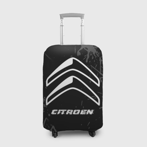 Чехол для чемодана 3D Citroen Speed на темном фоне со следами шин, цвет 3D печать