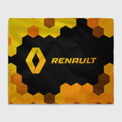 Плед 3D Renault - gold gradient: надпись и символ