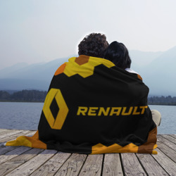 Плед 3D Renault - gold gradient: надпись и символ - фото 2
