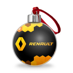 Ёлочный шар Renault - gold gradient: надпись и символ