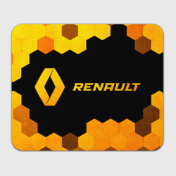 Прямоугольный коврик для мышки Renault - gold gradient: надпись и символ