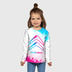 Детский лонгслив 3D Citroen neon gradient style - фото 2