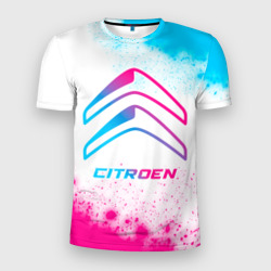 Мужская футболка 3D Slim Citroen neon gradient style