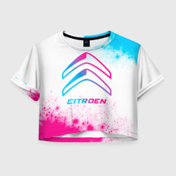 Женская футболка Crop-top 3D Citroen neon gradient style