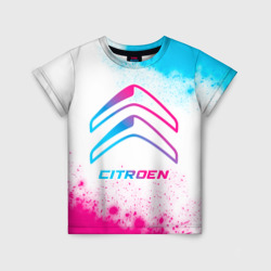 Детская футболка 3D Citroen neon gradient style