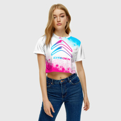 Женская футболка Crop-top 3D Citroen neon gradient style - фото 2