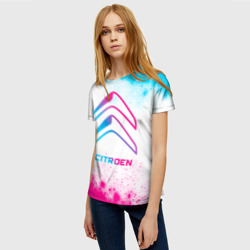 Женская футболка 3D Citroen neon gradient style - фото 2