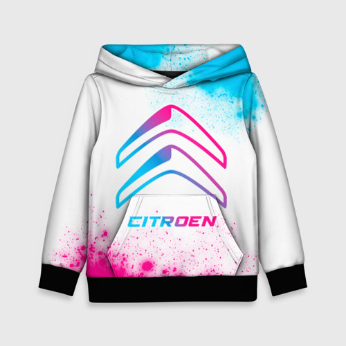 Детская толстовка 3D Citroen neon gradient style, цвет черный