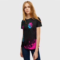 Женская футболка 3D Gears of War - neon gradient: надпись, символ - фото 2
