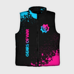 Женский жилет утепленный 3D Gears of War - neon gradient: надпись, символ