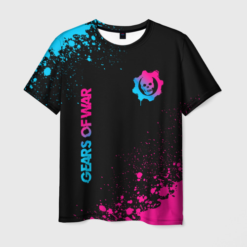 Мужская футболка 3D Gears of War - neon gradient: надпись, символ, цвет 3D печать