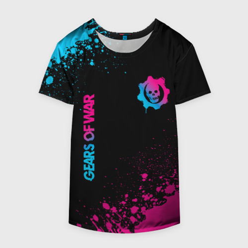 Накидка на куртку 3D Gears of War - neon gradient: надпись, символ, цвет 3D печать - фото 4