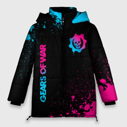 Женская зимняя куртка Oversize Gears of War - neon gradient: надпись, символ