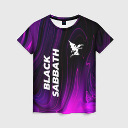 Женская футболка 3D Black Sabbath violet plasma