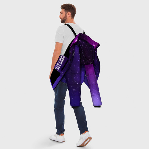 Мужская зимняя куртка 3D с принтом Three Days Grace просто космос, вид сзади #2