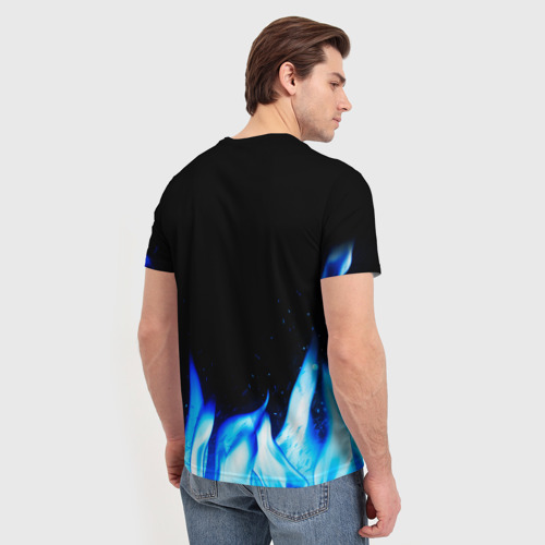 Мужская футболка 3D Paramore blue fire, цвет 3D печать - фото 4