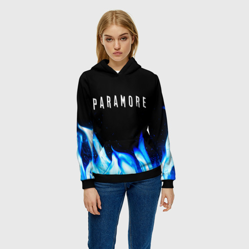 Женская толстовка 3D Paramore blue fire, цвет 3D печать - фото 3