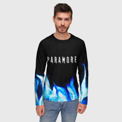 Мужской лонгслив 3D Paramore blue fire - фото 2